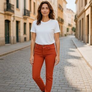 ❄️ Cato | Mid-Rise Skinny Jeans Burnt Orange Size 4 Fall Vibes